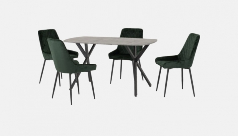 Athens rectangular dining set with avery chairs