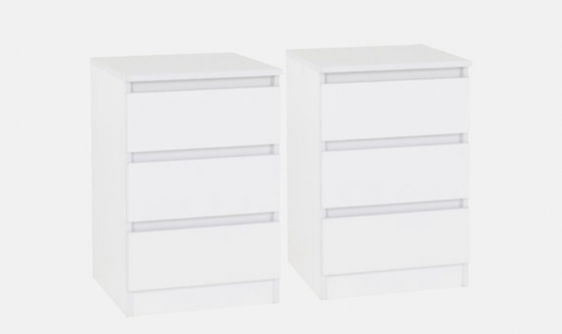 Malvern 3 drawer bedside (pair)