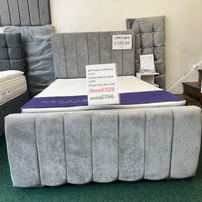 Lined bed and all foam mattress 