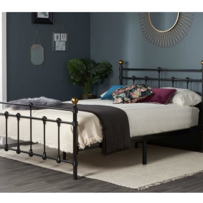 4ft 6 ATLAS BED BLACK