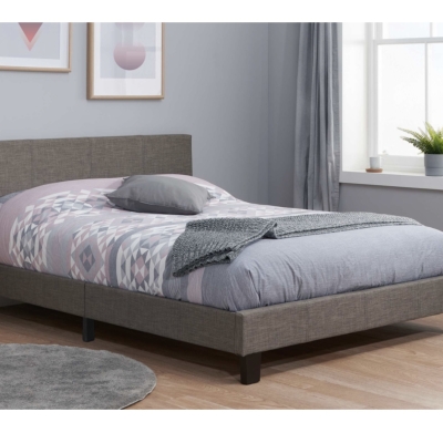 4ft 6 BERLIN FABRIC BED GREY