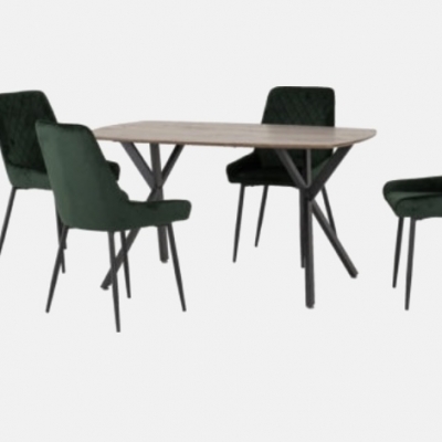 Athens rectangular dining set with avery chairs 