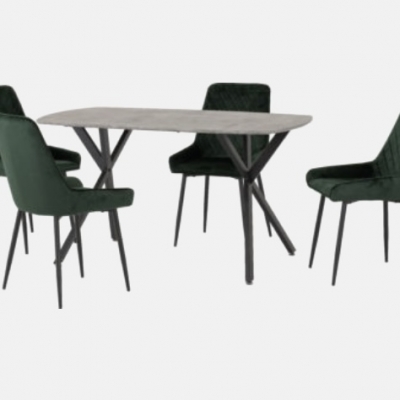 Athens rectangular dining set with avery chairs