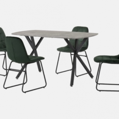 Athens rectangular dining set with avery chairs 