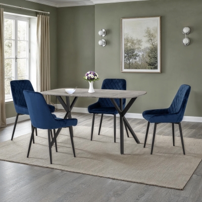 Athens rectangular dining set with avery chairs 
