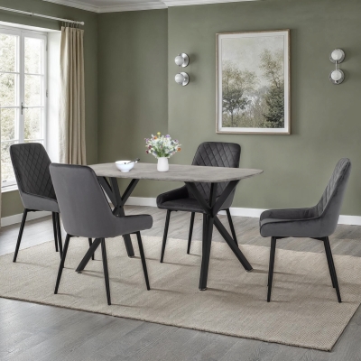 Athens rectangular dining set with avery chairs