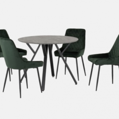 Athens round dining set with avery chairs 