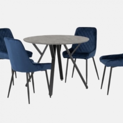 Athens round dining set with avery chairs 