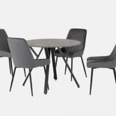 Athens round dining set with avery chairs 