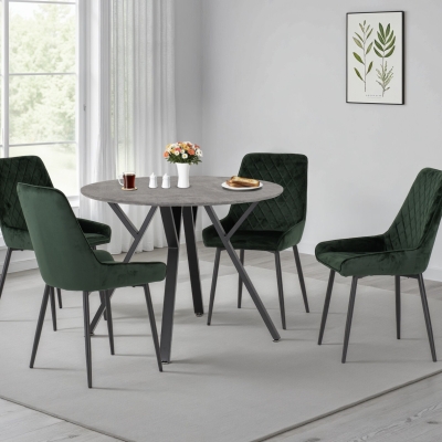 Athens round dining set with avery chairs 