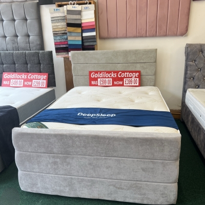 Bamboo mattress and lined divan 
