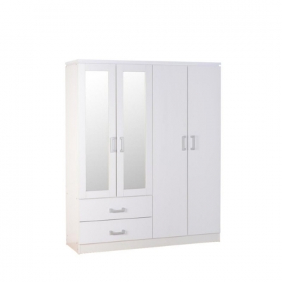 Charles 4 door 2 drawer mirrored wardrobe 