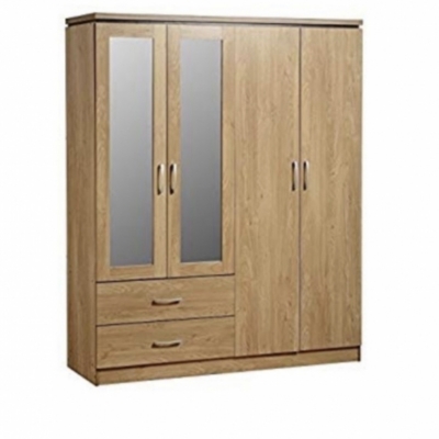 Charles 4 door 2 drawer mirrored wardrobe 