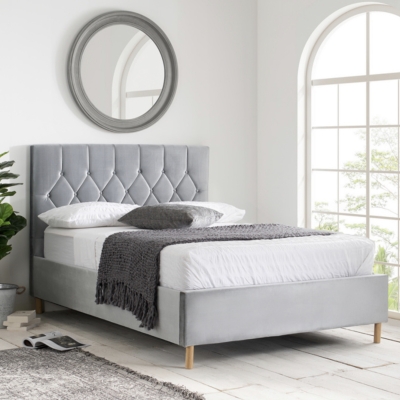 Chesterfield ottoman bed grey 