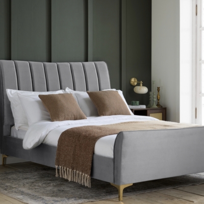 claud fabric bed grey 