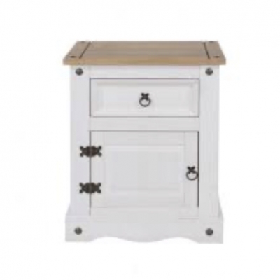 Corona 1 Drawer 1 door bedside cabinet (white)