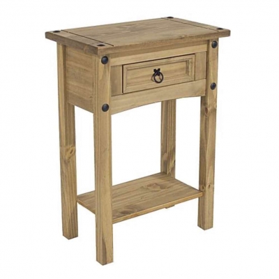 Corona 1 drawer console table with shelf 