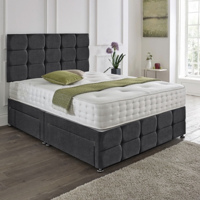 cubed divan 2 drawer charcoal 