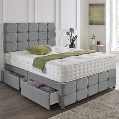 cubed divan 2 drawers grey 