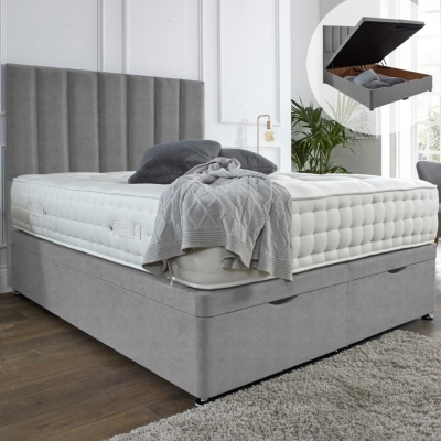 deluxe lift up bed and lined floor standing headboard 