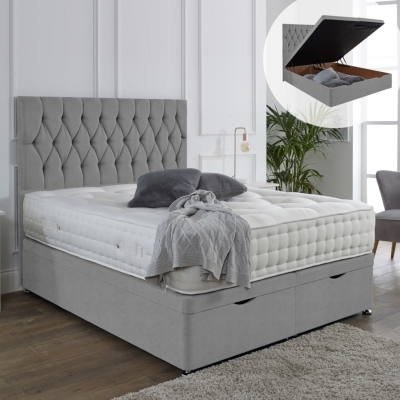 deluxe lift up bed with Chesterfield headboard 