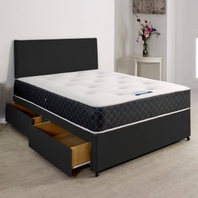 * standard divan base black 2 drawer 