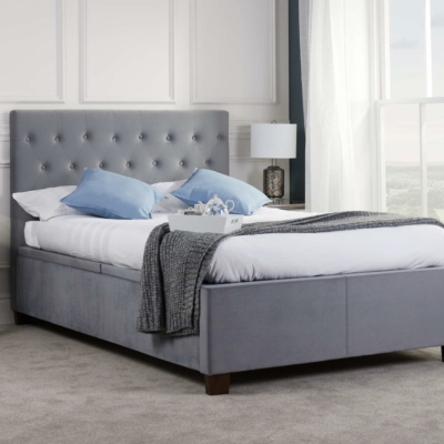 Dotted ottoman bed grey 