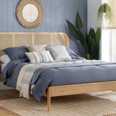 Ellie rattan oak bed 