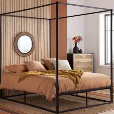 Farndon four poster bed metal back