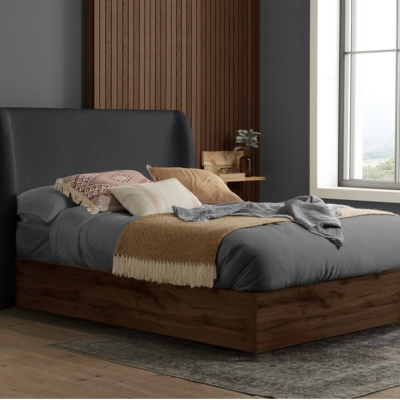 Half and half bed grey and dark oak
