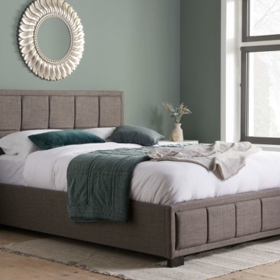 Hannah fabric bed grey 