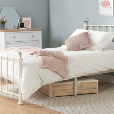 jessie metal bed white 