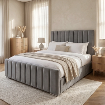 Lined lift up bed with footboard (thin)