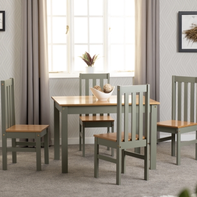 Lucy 1+4 green dinning room set 
