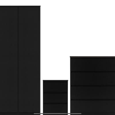 Malvern 2 door wardrobe set black 