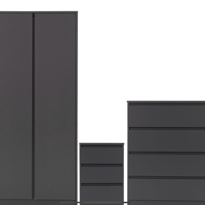 Malvern 2 door wardrobe set grey 