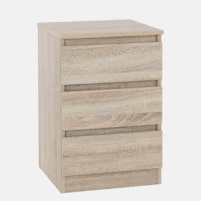 Malvern 3 drawer bedside 