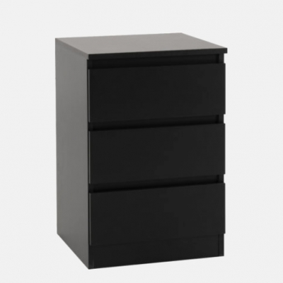 Malvern 3 drawer bedside 