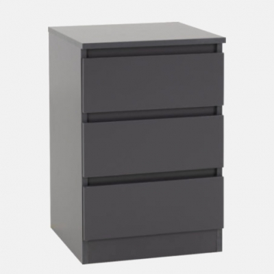 Malvern 3 drawer bedside 