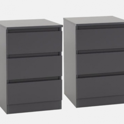 Malvern 3 drawer bedside (pair)