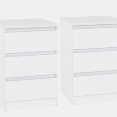 Malvern 3 drawer bedside (pair)