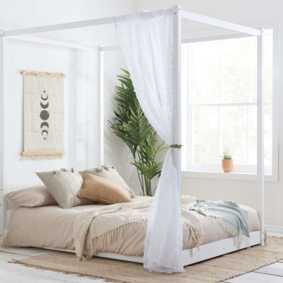 Maxine four poster bed white 