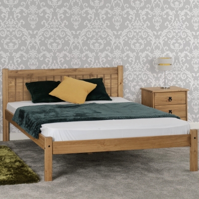 May wooed bed distressed waxed pine