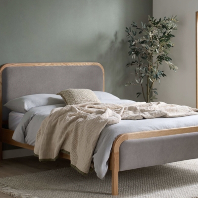 Maya oak and fabric bed 