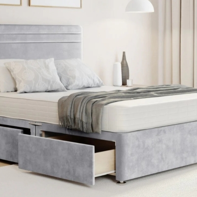 * medium divan base 2 drawer grey 
