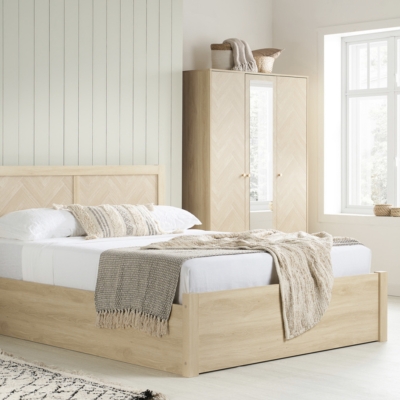 Monaco flat  ottoman bed oak