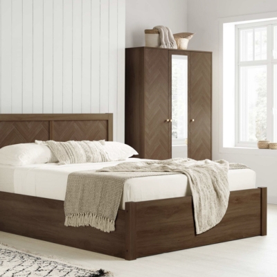 Monaco flat ottoman bed walnut 
