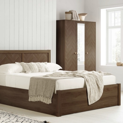 Monaco flat ottoman bed walnut 