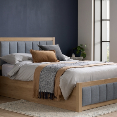 Monaco lined fabric ottoman bed 