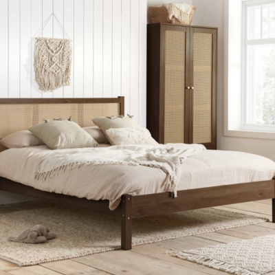 monaco rattan bed brown 
